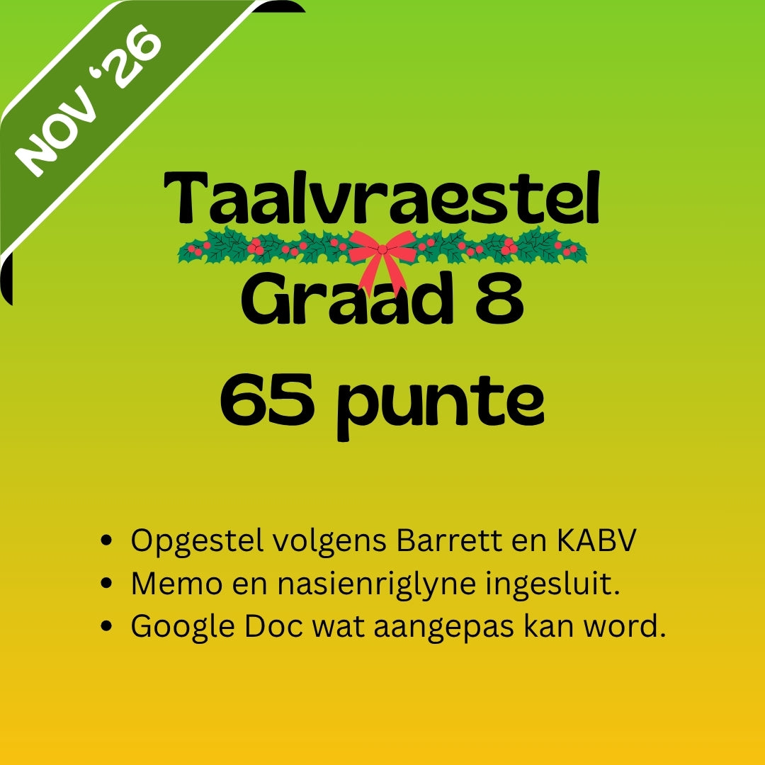 2026 Graad 8 November Taalvraestel