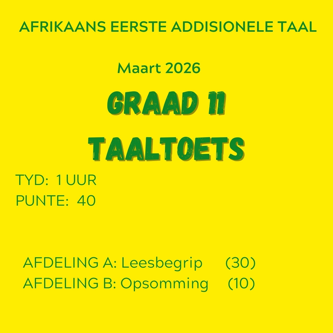 2026 GRAAD 11 Taak 3 EAT TAALTOETS