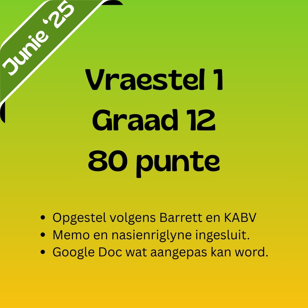 2025 Graad 12 Junie Vraestel 1