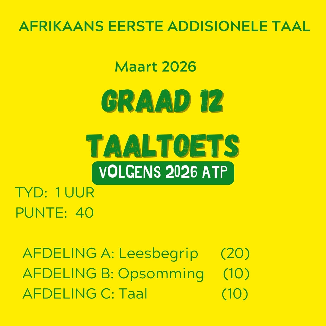 2026 GRAAD 12 Taak 4 TAALTOETS