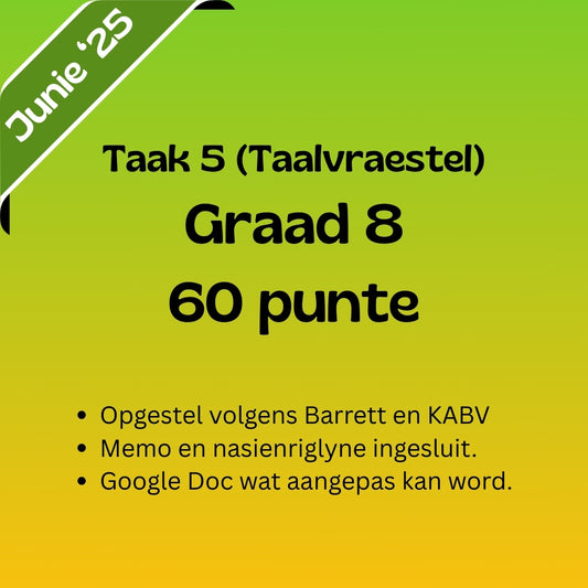 2025 Graad 8 Taak5 (Taalvraestel)