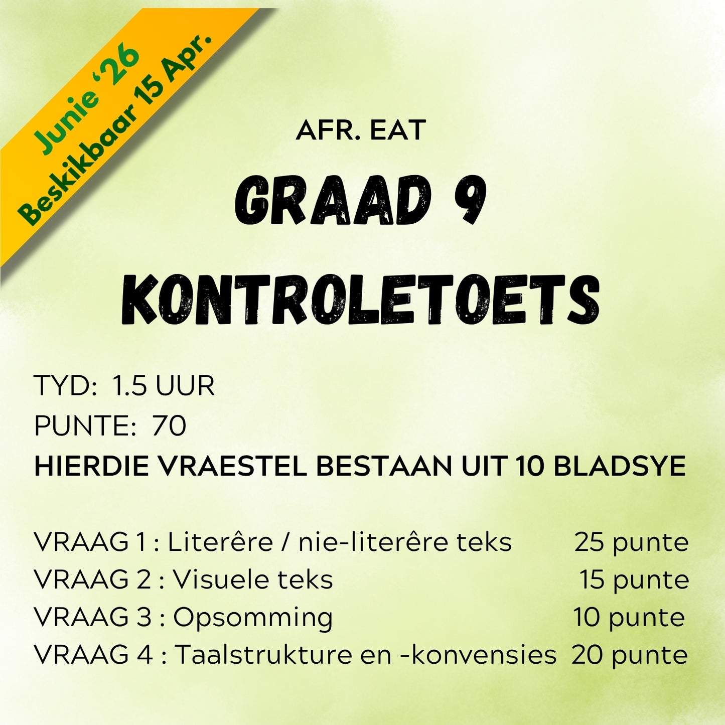 2026 Graad 9 TAAK 5 (Taalvraestel)