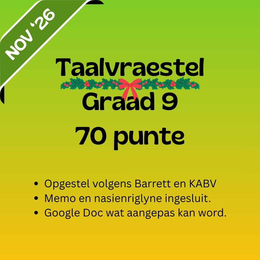 2026 Graad 9 November Taalvraestel