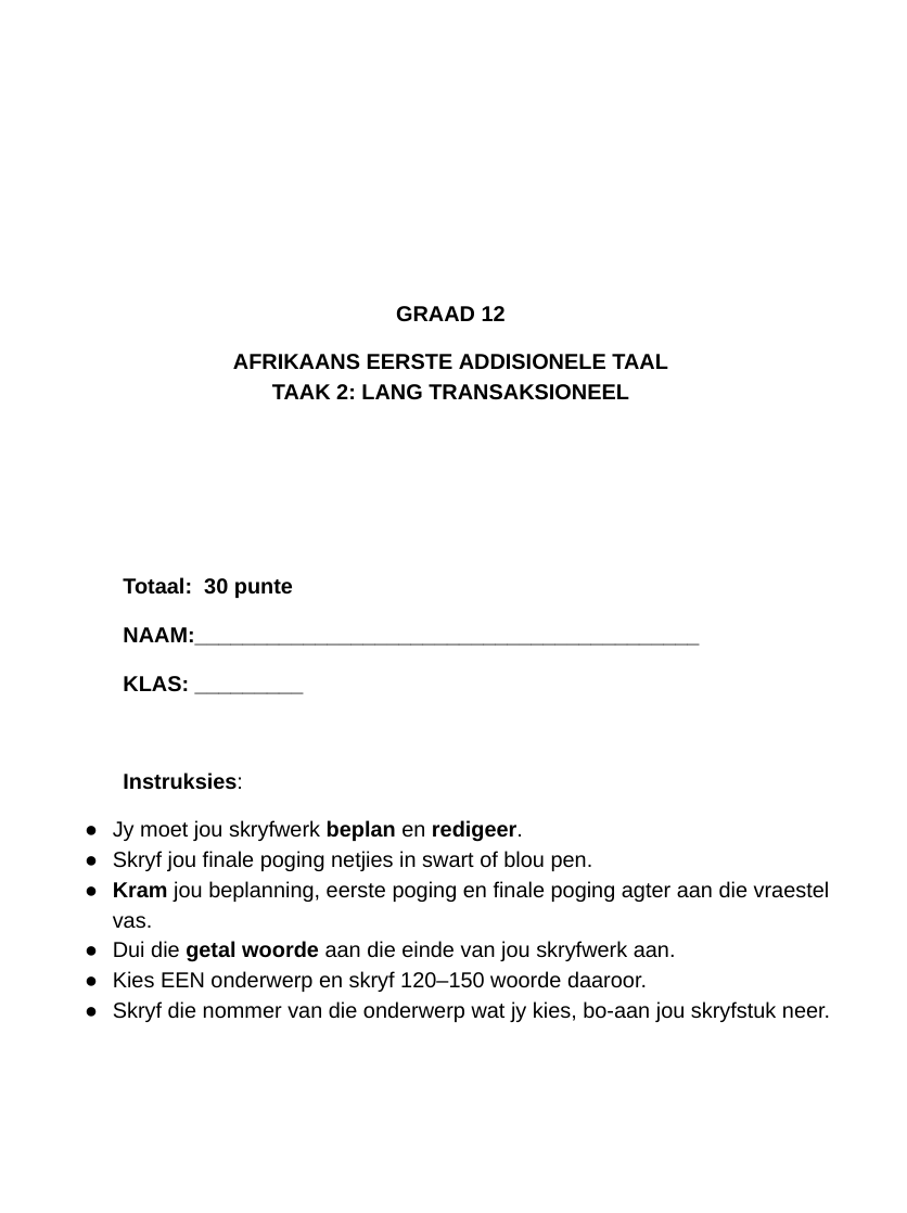 2024 Afrikaans EAT Graad 12 Taak 2 (Doc)