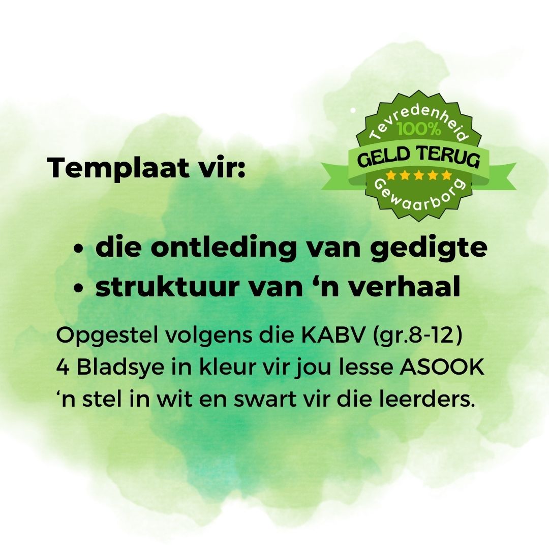 Letterkunde Ontledingstemplate Gr. 8-12 (HT & EAT)
