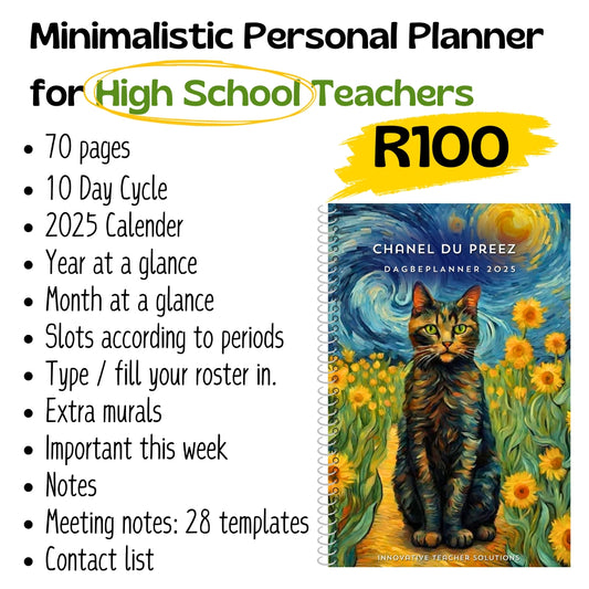 Daily Planner for High School Teachers Template 2025 (Not a physical item)