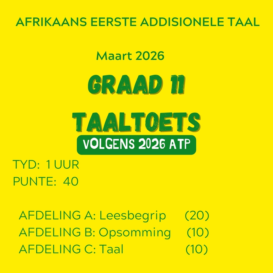 2026 GRAAD 11 Taak 3 EAT TAALTOETS