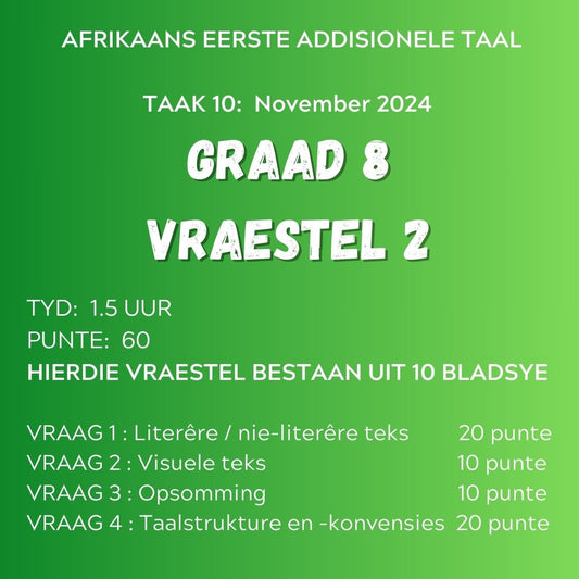 Graad 8 November Vraestel 2 Afrikaans EAT Doc (Eksamen uit 60)