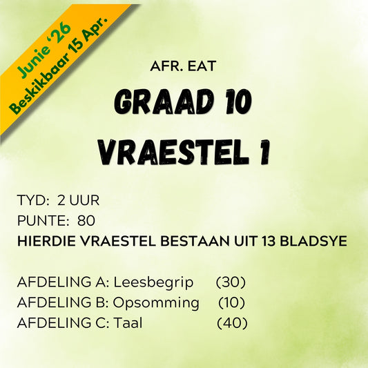 2026 Graad 10 Junie Vraestel 1