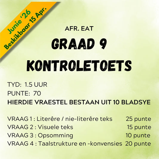 2026 Graad 9 TAAK 5 (Taalvraestel)