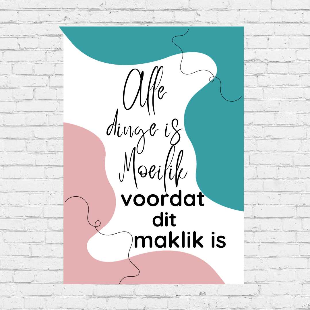 Motivational Poster A3 (Afrikaans & English)