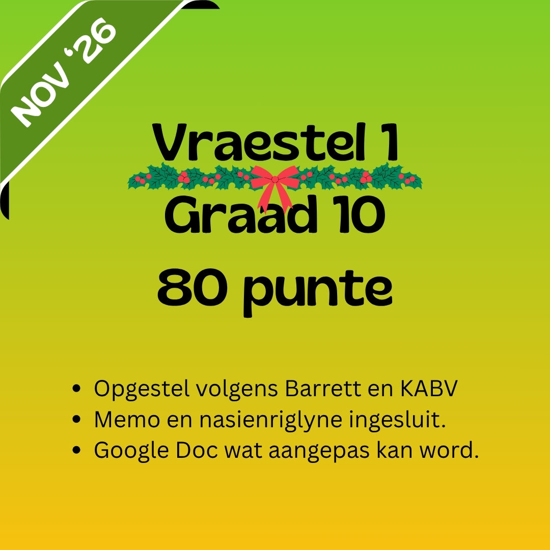 2026 Graad 10 November Vraestel 1