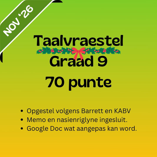 2026 Graad 9 November Taalvraestel