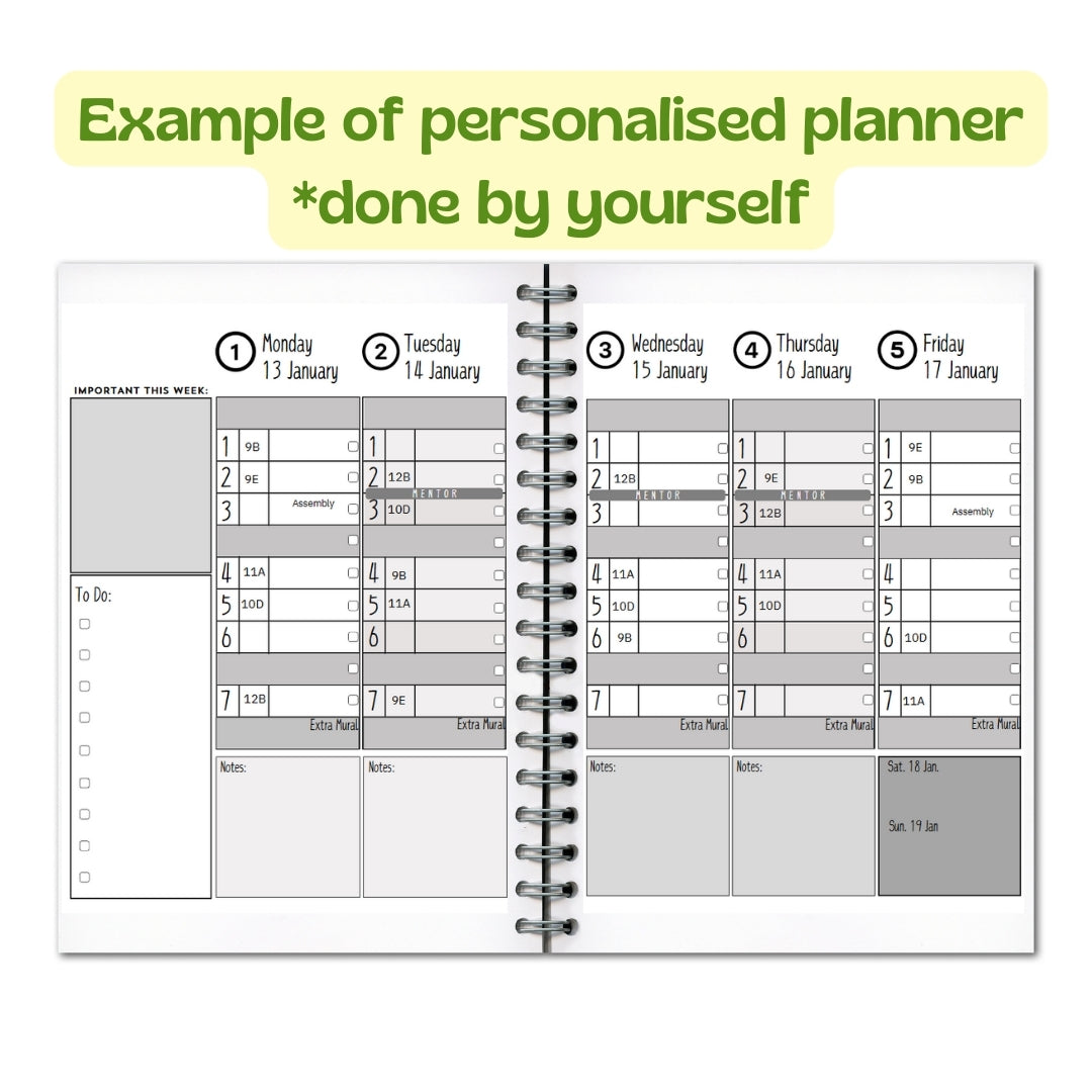 Daily Planner for High School Teachers Template 2025 (Not a physical item)