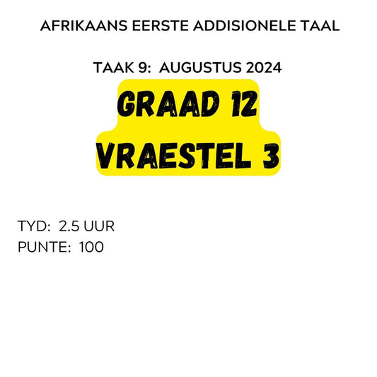 Graad 12 Vraestel 3 Prelim Afrikaans EAT Doc (Eksamen uit 100)