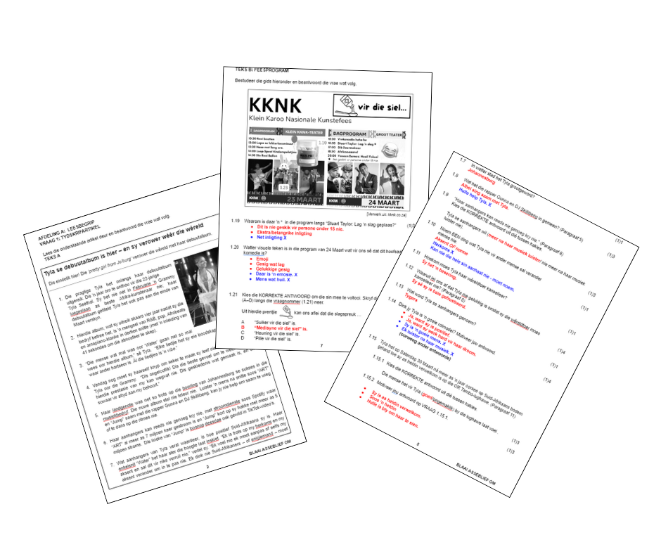 Gr. 12 Taak 9 Vraestel 1 Afrikaans EAT Doc (Eksamen uit 80)